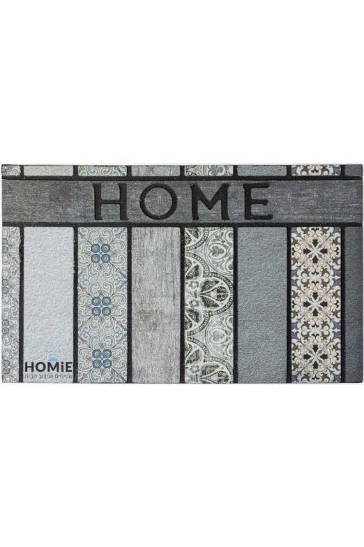 שטיח כניסה-סף לבית גומי עבה מעוצב HOME אפור דגם ניו יורק 09
