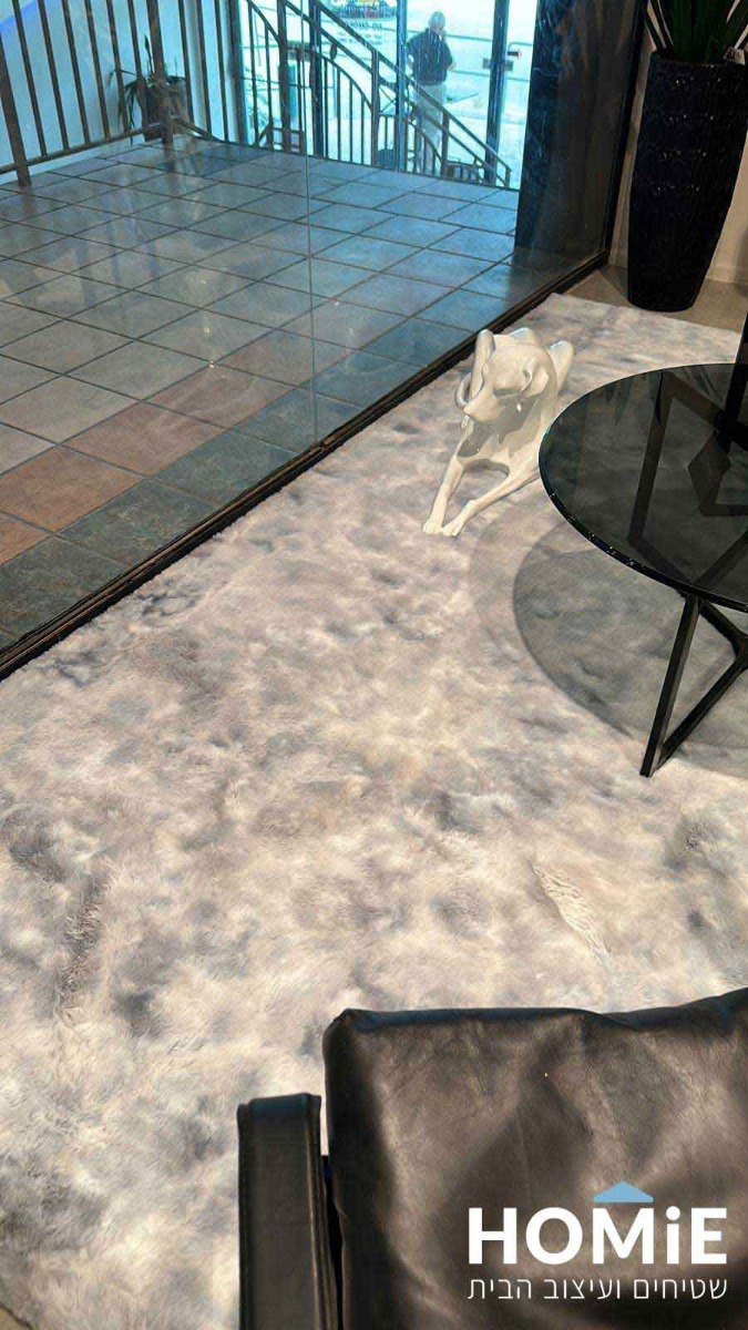 שטיח פרווה מודרני מולטי אפור לסלון ושאר חללים
