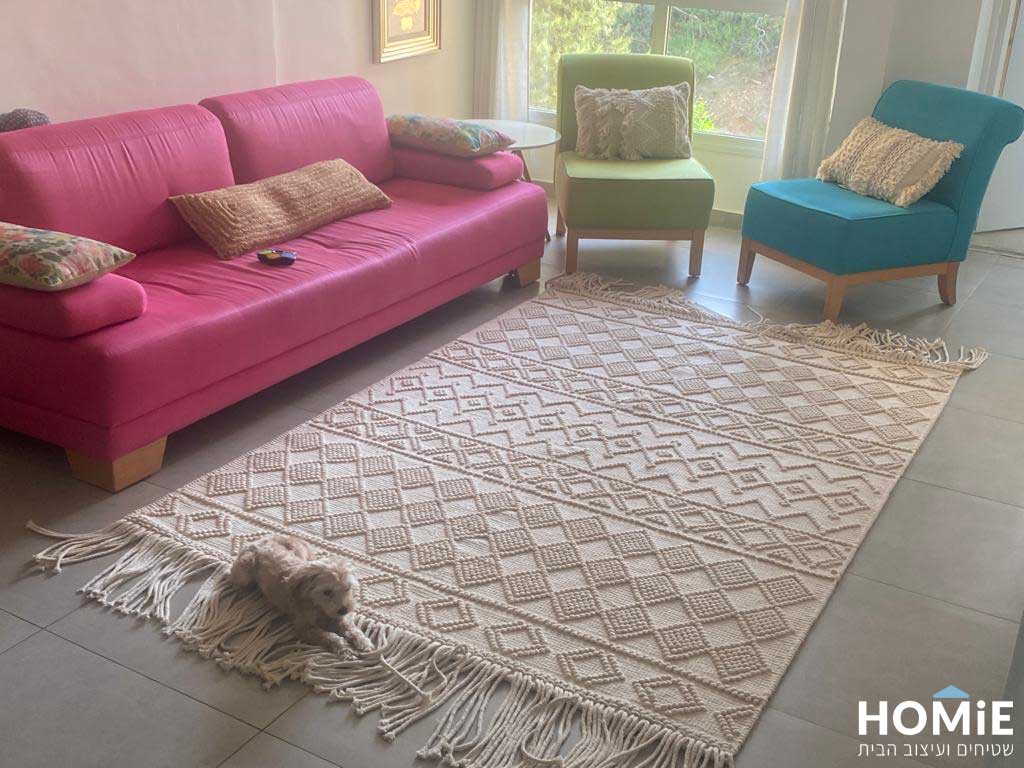 שטיח מודרני לסלון בוהו שיק אתני גיאומטרי כפרי 