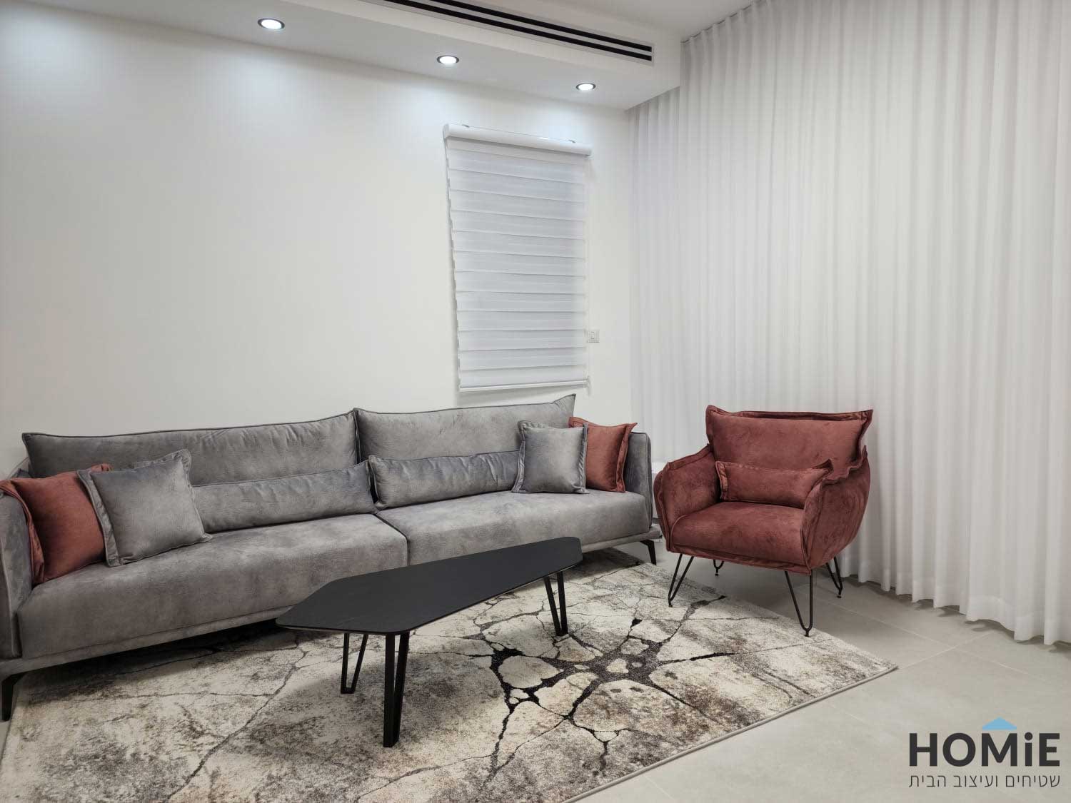 שטיח מודרני לסלון שמנת אפור שחור חום